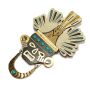 Mexico Piedra Negra sterling turquoise brooch 