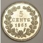 1863 Netherlands 5 Cents silver coin KM91 MS63