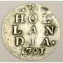 1791 Netherland Holland 2 Stuivers silver coin VF