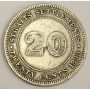 1898 Straits Settlements 20 Cents silver coin VF25