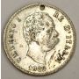 Italy 1889R 50 Centesimi silver coin a/EF details 