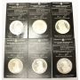 6x USA Proof Olympic Silver Dollars 4x1983 & 2x1984 .900 fine silver 