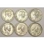 6x Netherlands 5 Cents silver coins 1850 1855 1859 1963 1869 1879 