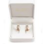 14K Gold NA HOKU Tri-Color Plumeria Half Hoop Diamond Earrings