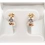 14K Gold NA HOKU Tri-Color Plumeria Half Hoop Diamond Earrings