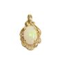 14K Yellow Gold 2.95 ct Opal and diamond Pendant 