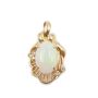 14K Yellow Gold 2.95 ct Opal and diamond Pendant 