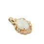 14K Yellow Gold 2.95 ct Opal and diamond Pendant 