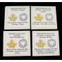 2014 O' Canada  $25 .9999 Fine Silver Proof set of 4 coins