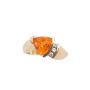 14 Karat Yellow Gold Ladies Crazed Orange Opal and Diamond Ring 