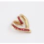 14 Karat Yellow and White Gold Diamond and Ruby Heart Shaped Pendant