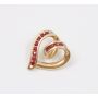 14 Karat Yellow and White Gold Diamond and Ruby Heart Shaped Pendant