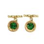 18K solid gold Cufflinks Burmese Jade carved Blossoms