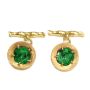 18K solid gold Cufflinks Burmese Jade carved Blossoms