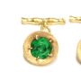 18K solid gold Cufflinks Burmese Jade carved Blossoms