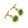 18K solid gold Cufflinks Burmese Jade carved Blossoms