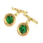 18K solid gold Cufflinks Burmese Jade carved Blossoms