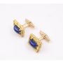  Vintage CAVELTI 18K Yellow Gold Lapis Lazuli Cufflinks 