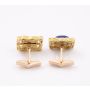  Vintage CAVELTI 18K Yellow Gold Lapis Lazuli Cufflinks 