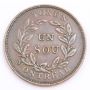 c1837 Lower Canada Un Sou token Agriculture & Commerce LC-27A1 a/EF 