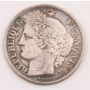 1850 A france 50 centimes silver coin Fine+ condition