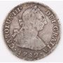 1782 Peru 2 Reales silver coin Lima MI KM#76 circulated