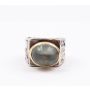 Cats Eye gemstone 14K and Sterling silver Unique custom ring 