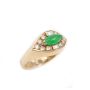 Burmese Jade and Diamond 14K yellow gold ring 