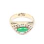 Burmese Jade and Diamond 14K yellow gold ring 