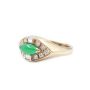 Burmese Jade and Diamond 14K yellow gold ring 