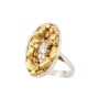 Gold Nuggets Diamonds 10K white gold ring  