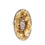 Gold Nuggets Diamonds 10K white gold ring  