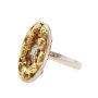 Gold Nuggets Diamonds 10K white gold ring  