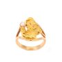 Placer Gold Nugget 0.25ct Diamond 14K yellow gold ring