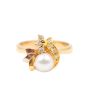 Diamonds & pearl 14K yg ring .5 inch top diameter 