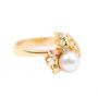 Diamonds & pearl 14K yg ring .5 inch top diameter 