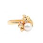 Diamonds & pearl 14K yg ring .5 inch top diameter 