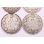 4x Canada 50 cents 1911 1912 1913 and 1914  G-VG   