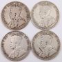 4x Canada 50 cents 1911 1912 1913 and 1914  G-VG   