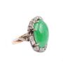 Burmese Jade and Diamonds 14K gold ring circa 1950 