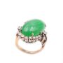 Burmese Jade and Diamonds 14K gold ring circa 1950 