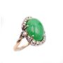 Burmese Jade and Diamonds 14K gold ring circa 1950 