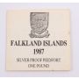 1987 Falkland Islands One Pound Piedfort silver coin 