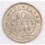 1940 Newfoundland Re-engraved date 10 cents EF+