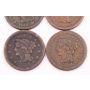 1842 1851 and 2x1854 Braided Hair Large Cents 