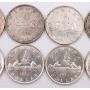 10x 1953 Canada Silver Dollars 10-coins EF to Choice AU 