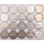 20x Canada silver dollars 7x1954  8x1955  5x1956  20-coins EF to AU+