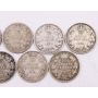 9x Canada King Edward VII 10 cents 5x 1907 and 4x 1910   9-coins G/VG