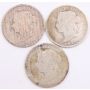 3x 1872H Canada 25 cents AG/G