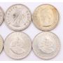 South Africa 5 Shillings type silver coins 1948 6x1957 3x64 10-coins circulated 